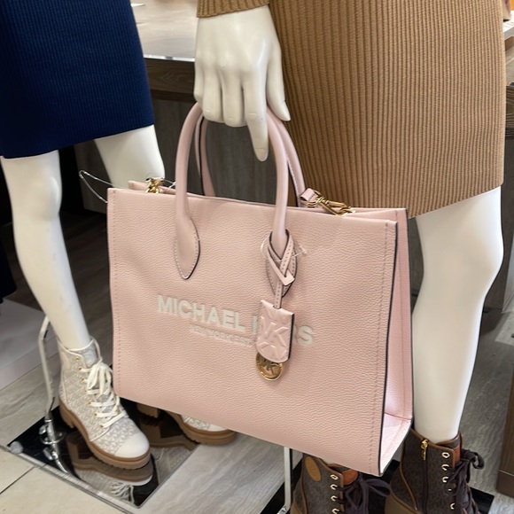Michael Kors Bag Shoulder Bag Mirella Md Ew Tote Bag Powder Blush Multi Leather - Picture 8 of 16